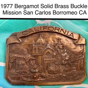 Vintage Bergamot Sold Brass California Mission Belt Buckle